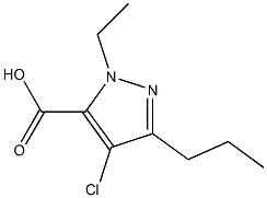 4-CHLORO-1-ETHYL-3-PROPYL-1H-PYRAZOLE-5-CARBOXYLIC ACID 结构式