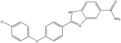2-(4-(4-CHLOROPHENOXY)PHENYL)-1H-BENZIMIDAZOLE-5-CARBOXAMIDE 结构式