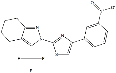 2-[4-(3-NITROPHENYL)-1,3-THIAZOL-2-YL]-3-(TRIFLUOROMETHYL)-4,5,6,7-TETRAHYDRO-2H-INDAZOLE 结构式