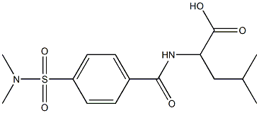 2-([4-[(DIMETHYLAMINO)SULFONYL]BENZOYL]AMINO)-4-METHYLPENTANOIC ACID 结构式