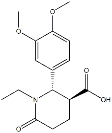 (2S,3S)-2-(3,4-DIMETHOXYPHENYL)-1-ETHYL-6-OXOPIPERIDINE-3-CARBOXYLIC ACID 结构式