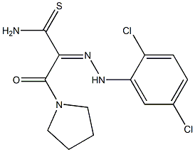 (2E)-2-[(2,5-DICHLOROPHENYL)HYDRAZONO]-3-OXO-3-PYRROLIDIN-1-YLPROPANETHIOAMIDE 结构式