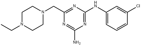 N-(3-CHLOROPHENYL)-6-[(4-ETHYLPIPERAZIN-1-YL)METHYL]-1,3,5-TRIAZINE-2,4-DIAMINE 结构式