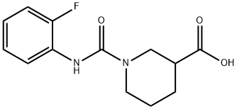1-[(2-氟苯基)氨基羰基]哌啶-3-羧酸 结构式
