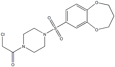 1-(CHLOROACETYL)-4-(3,4-DIHYDRO-2H-1,5-BENZODIOXEPIN-7-YLSULFONYL)PIPERAZINE 结构式