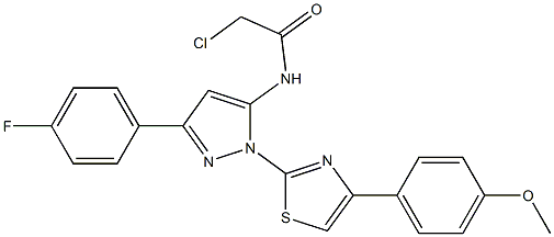 2-CHLORO-N-{3-(4-FLUOROPHENYL)-1-[4-(4-METHOXYPHENYL)-1,3-THIAZOL-2-YL]-1H-PYRAZOL-5-YL}ACETAMIDE 结构式