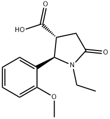 (2R,3R)-1-乙基-2-(2-甲氧基苯基)-5-氧代吡咯烷-3-羧酸 结构式