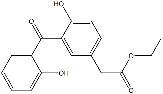 [4-HYDROXY-3-(2-HYDROXY-BENZOYL)-PHENYL]-ACETIC ACID ETHYL ESTER 结构式