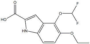 4-(DIFLUOROMETHOXY)-5-ETHOXY-1H-INDOLE-2-CARBOXYLIC ACID 结构式