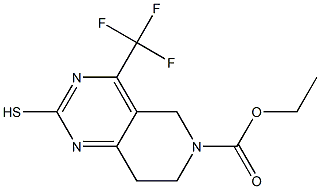 6-ETHOXYCARBONYL-5,6,7,8-TETRAHYDRO-2-MERCAPTO-4-(TRIFLUOROMETHYL)PYRIDO-[4,3-D]-PYRIMIDINE 结构式