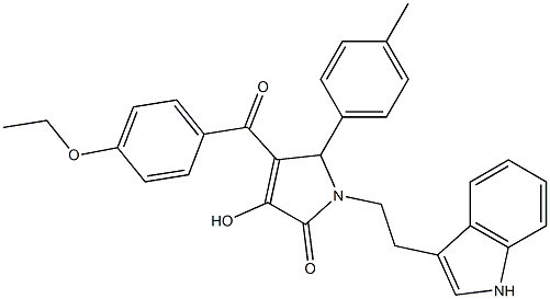 4-(4-ETHOXYBENZOYL)-5-(4-METHYLPHENYL)-3-HYDROXY-1-[2-(1H-INDOL-3-YL)ETHYL]-1,5-DIHYDRO-2H-PYRROL-2-ONE 结构式