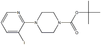 4-(3-碘-2-吡啶基)胡椒嗪-1-羧酸叔丁酯 结构式