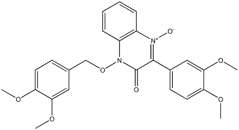 4-(3,4-DIMETHOXYBENZYLOXY)-2-(3,4-DIMETHOXYPHENYL)-3-OXO-3,4-DIHYDROQUINOXALINE 1-OXIDE 结构式