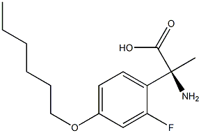 (2S)-2-AMINO-2-(2-FLUORO-4-HEXYLOXYPHENYL)PROPANOIC ACID 结构式