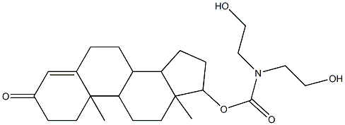 BIS-(2-HYDROXY-ETHYL)-CARBAMIC ACID 10,13-DIMETHYL-3-OXO-2,3,6,7,8,9,10,11,12,13,14,15,16,17-TETRADECAHYDRO-1H-CYCLOPENTA[A]PHENANTHREN-17-YL ESTER 结构式