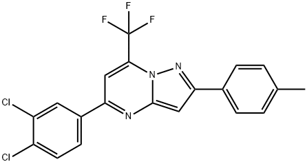 5-(3,4-DICHLOROPHENYL)-2-(4-METHYLPHENYL)-7-(TRIFLUOROMETHYL)PYRAZOLO[1,5-A]PYRIMIDINE 结构式