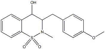 3-(4-METHOXYBENZYL)-2-METHYL-3,4-DIHYDRO-2H-1,2-BENZOTHIAZIN-4-OL 1,1-DIOXIDE 结构式