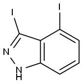 3,4-DIIODO (1H)INDAZOLE 结构式