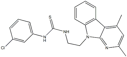 N-(3-CHLOROPHENYL)-N'-[2-(2,4-DIMETHYL-9H-PYRIDO[2,3-B]INDOL-9-YL)ETHYL]THIOUREA 结构式