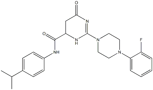 2-(4-(2-FLUOROPHENYL)PIPERAZIN-1-YL)-N-(4-ISOPROPYLPHENYL)-6-OXO-3,4,5,6-TETRAHYDROPYRIMIDINE-4-CARBOXAMIDE 结构式