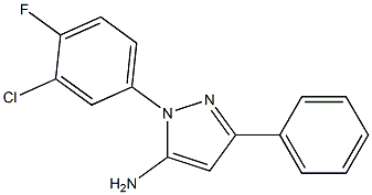 1-(3-CHLORO-4-FLUOROPHENYL)-3-PHENYL-1H-PYRAZOL-5-AMINE 结构式