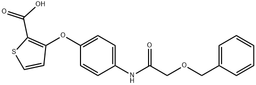 3-(4-([2-(BENZYLOXY)ACETYL]AMINO)PHENOXY)-2-THIOPHENECARBOXYLIC ACID 结构式