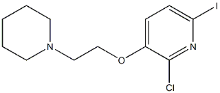 2-CHLORO-6-IODO-3-(2-PIPERIDIN-1-YL-ETHOXY)PYRIDINE 结构式