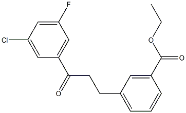 3-(3-CARBOETHOXYPHENYL)-3'-CHLORO-5'-FLUOROPROPIOPHENONE 结构式