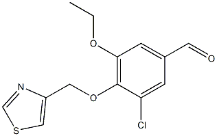 3-CHLORO-5-ETHOXY-4-(1,3-THIAZOL-4-YLMETHOXY)BENZALDEHYDE 结构式