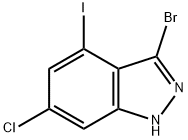 3-BROMO-6-CHLORO-4-IODO (1H)INDAZOLE 结构式