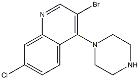 3-Bromo-7-chloro-4-(piperazin-1-yl)quinoline 结构式