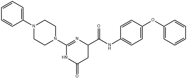 6-OXO-N-(4-PHENOXYPHENYL)-2-(4-PHENYLPIPERAZIN-1-YL)-3,4,5,6-TETRAHYDROPYRIMIDINE-4-CARBOXAMIDE 结构式