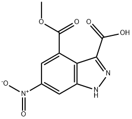 4-METHOXYCARBONYL-6-NITRO-3-(1H)INDAZOLE CARBOXYLIC ACID 结构式