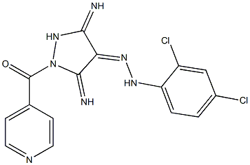 (4Z)-3,5-DIIMINO-1-ISONICOTINOYLPYRAZOLIDIN-4-ONE (2,4-DICHLOROPHENYL)HYDRAZONE 结构式