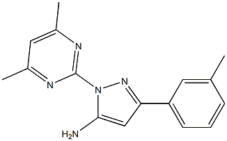 1-(4,6-DIMETHYLPYRIMIDIN-2-YL)-3-(3-METHYLPHENYL)-1H-PYRAZOL-5-AMINE 结构式