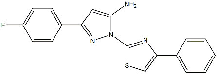 3-(4-FLUOROPHENYL)-1-(4-PHENYL-1,3-THIAZOL-2-YL)-1H-PYRAZOL-5-AMINE 结构式
