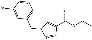 1-(3-Bromo-benzyl)-1H-pyrazole-4-carboxylic acid ethyl ester 结构式