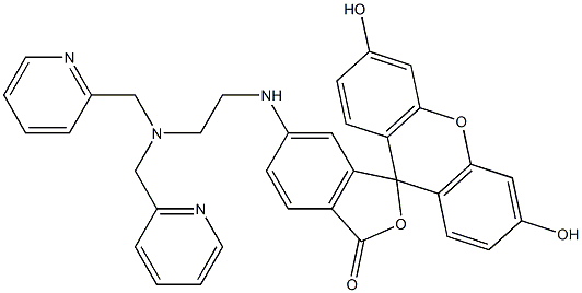 6-[2-[BIS(2-PYRIDYLMETHYL)AMINO]ETHYLAMINO]FLUORESCEIN 结构式