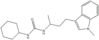 N-CYCLOHEXYL-N'-[1-METHYL-3-(1-METHYL-1H-INDOL-3-YL)PROPYL]UREA 结构式