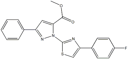 METHYL 1-[4-(4-FLUOROPHENYL)-1,3-THIAZOL-2-YL]-3-PHENYL-1H-PYRAZOLE-5-CARBOXYLATE 结构式