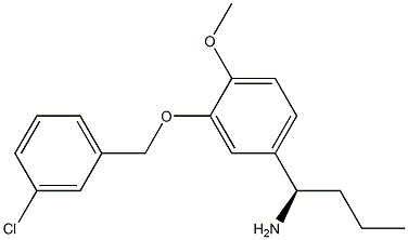 (1R)-1-(3-[(3-CHLOROPHENYL)METHOXY]-4-METHOXYPHENYL)BUTYLAMINE 结构式