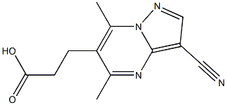 3-(3-CYANO-5,7-DIMETHYLPYRAZOLO[1,5-A]PYRIMIDIN-6-YL)PROPANOIC ACID 结构式