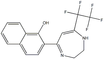 2-(2,3-DIHYDRO-7-PENTAFLUOROETHYL-1H-1,4-DIAZEPINE-5-YL)-1-NAPHTHOL 结构式