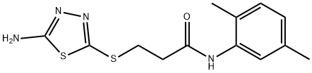 3-[(5-氨基-1,3,4-噻二唑-2-基)硫代]-N-(2,5-二甲基苯基)丙酰胺 结构式