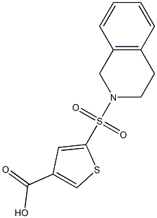 5-(3,4-DIHYDROISOQUINOLIN-2(1H)-YLSULFONYL)THIOPHENE-3-CARBOXYLIC ACID 结构式