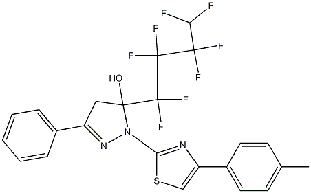 5-(1,1,2,2,3,3,4,4-OCTAFLUOROBUTYL)-3-PHENYL-1-(4-P-TOLYLTHIAZOL-2-YL)-4,5-DIHYDRO-1H-PYRAZOL-5-OL 结构式