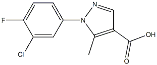 1-(3-CHLORO-4-FLUOROPHENYL)-5-METHYL-1H-PYRAZOLE-4-CARBOXYLIC ACID 结构式