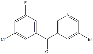 3-BROMO-5-(3-CHLORO-5-FLUOROBENZOYL)PYRIDINE 结构式
