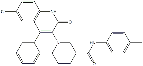 1-(6-CHLORO-2-OXO-4-PHENYL-1,2-DIHYDRO-3-QUINOLINYL)-N-(4-METHYLPHENYL)-3-PIPERIDINECARBOXAMIDE 结构式