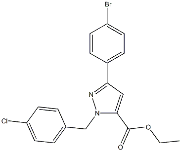 Ethyl 1-(4-chlorobenzyl)-3-(4-bromophenyl)-1H-pyrazole-5-carboxylate 结构式